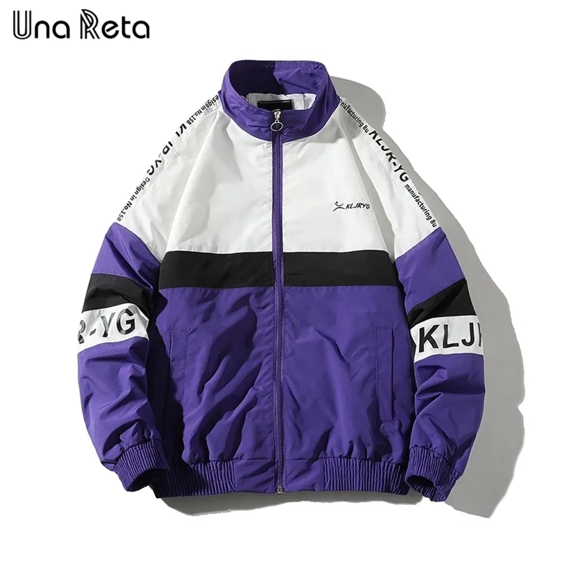 Una Reta Giacche Uomo Primavera 2020 New Casual Harajuku Splice Tuta Cappotto Uomo Hip Hop Streetwear Giacca oversize Cappotto Uomo T200502