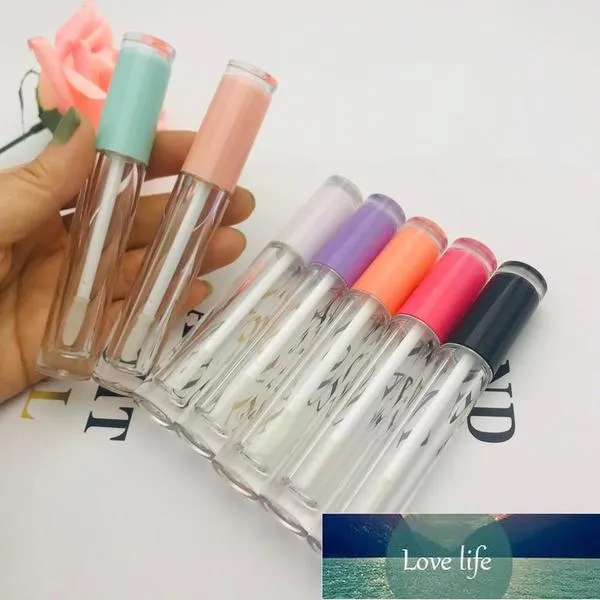 50pcs 5ml 빈 립 광택 튜브 믹스 컬러 모자 립글로스 튜브 병 리필 립 밤 lipstic 메이크업 도구