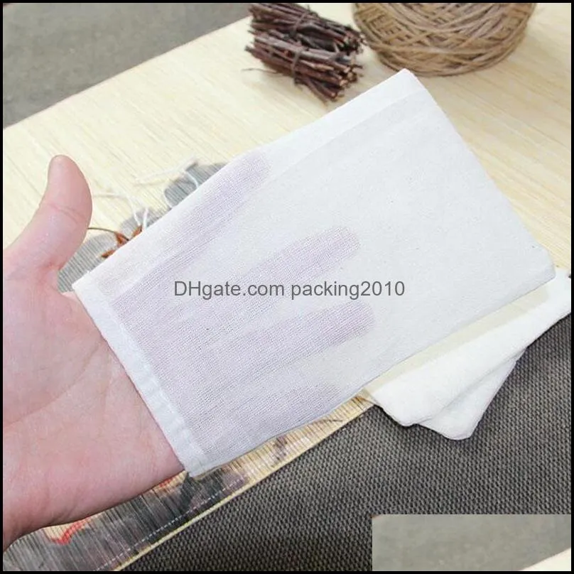 Teabags 10 x 15CM Empty Tea Bags With String Soup Bags Cotton Filter Bag for Herb Loose Tea No Bleach ZA6254