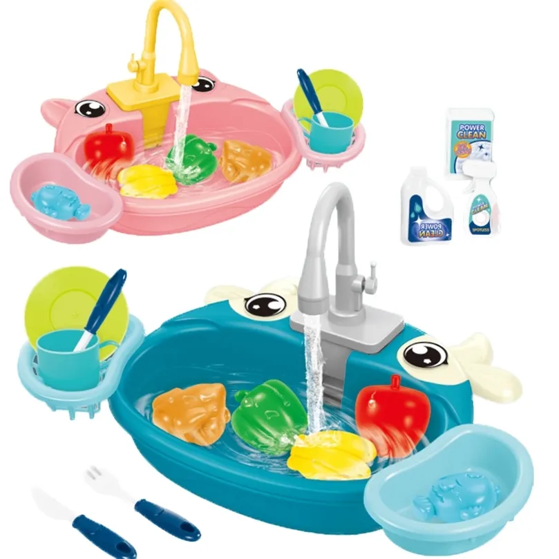 الأطفال Mini Sink Kitchen Toy Toy Gathing Dishwassing Tructional Play Games Maste Gink Str Kids Christmas Gift Gift Toys 220725