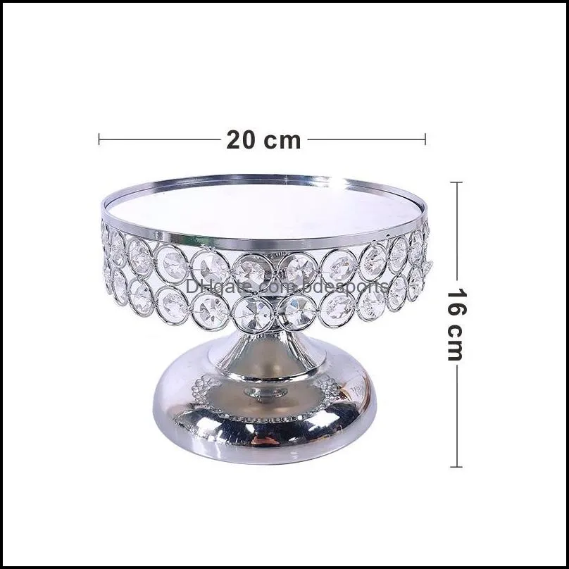 Silver Mirror Metal Round Cake Stand Wedding Birthday Party Dessert Cupcake Pedestal Display Plate Home Decor Other Bakeware