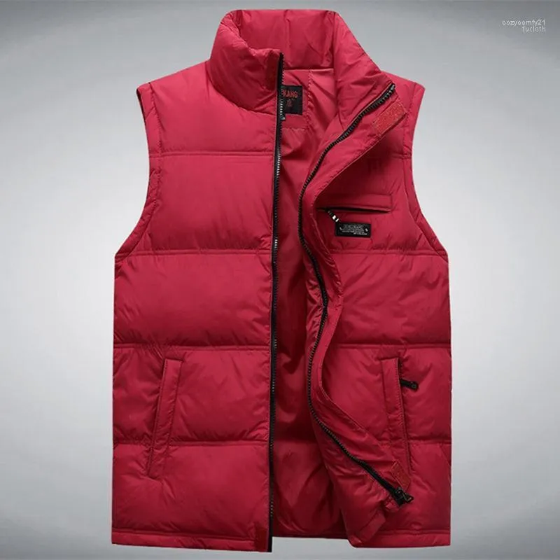 Gilet da uomo all'ingrosso - 2022 Autunno e inverno Arrivo Giù Gilet di cotone Cappotto termico Colletto alla coreana Gilet maschile Taglie forti L-4XL1