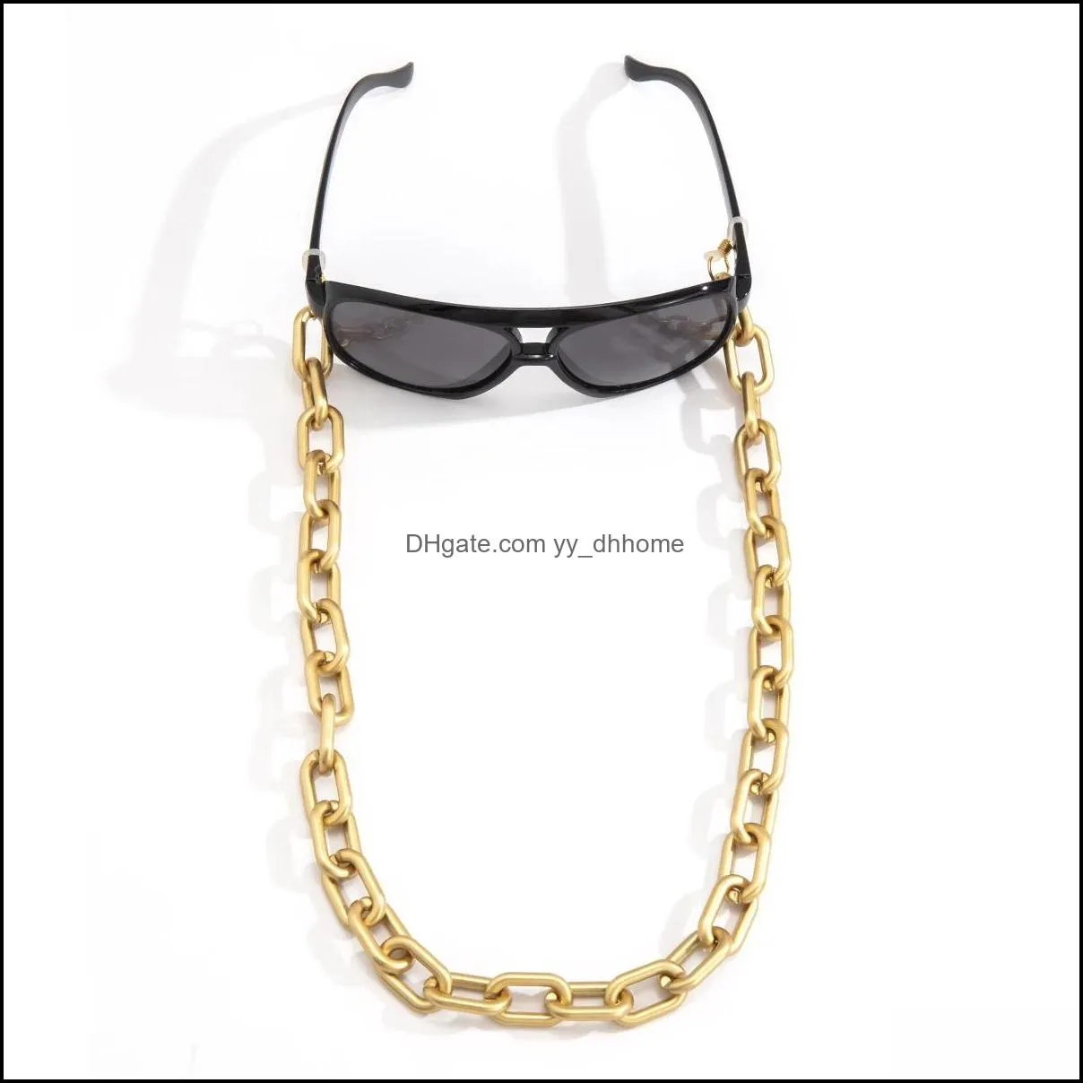 2021 punk metal gold color hip hop glasses chain fashion women sunglasses accessary
