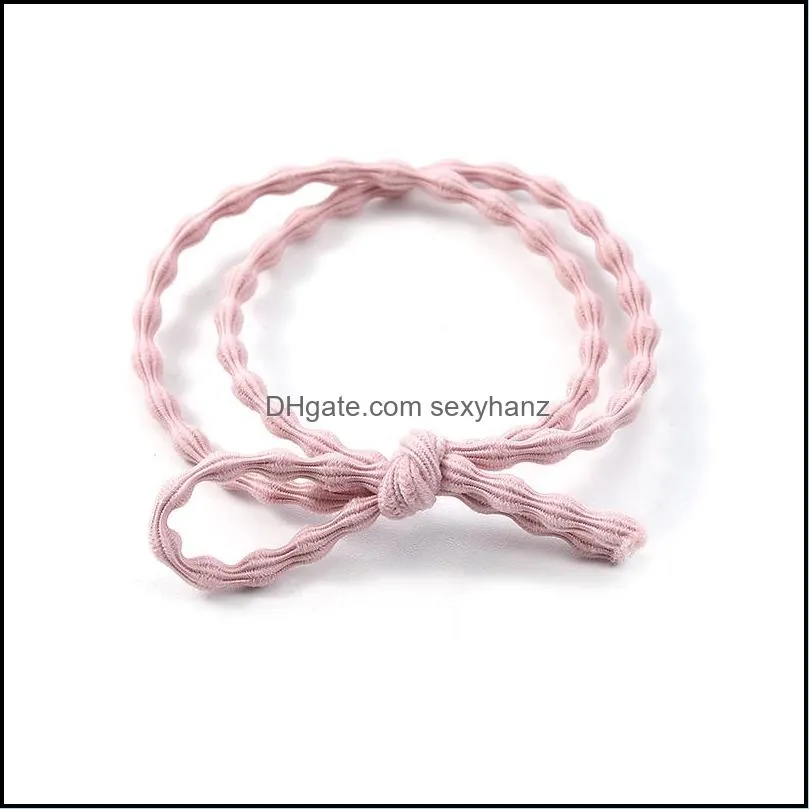 new double elastic hair bands sections knot rope headwear hair accessories 5 colour hair rope jewerly for girls -y