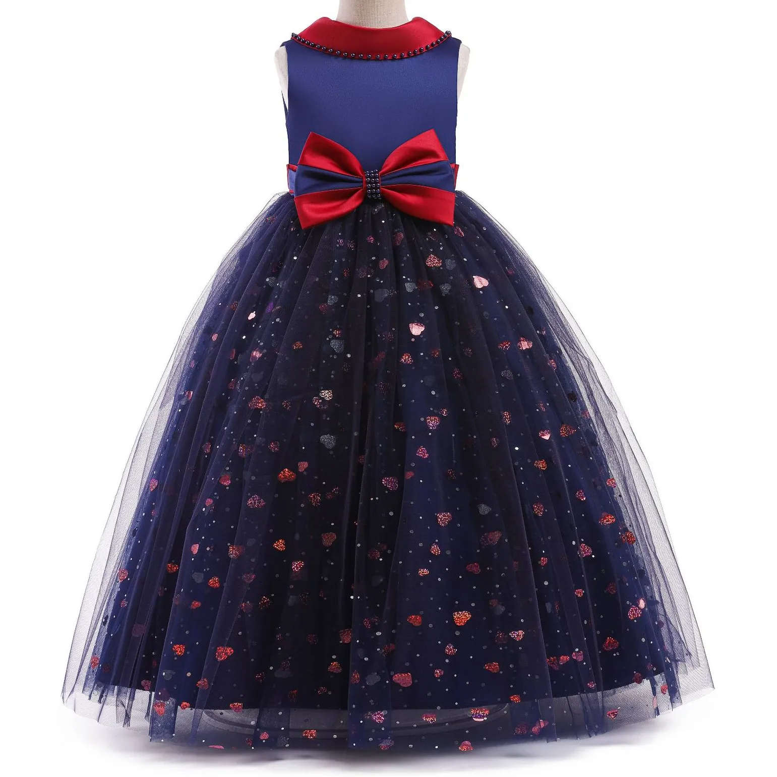 Arabisch 2022 Blumenspitzen Blumenmädchen Kleider Ballkleider Kinder Baby Festzug Kleider Langer Zug Schöne kleine Kinder Blumenmädchen Kleid Formal