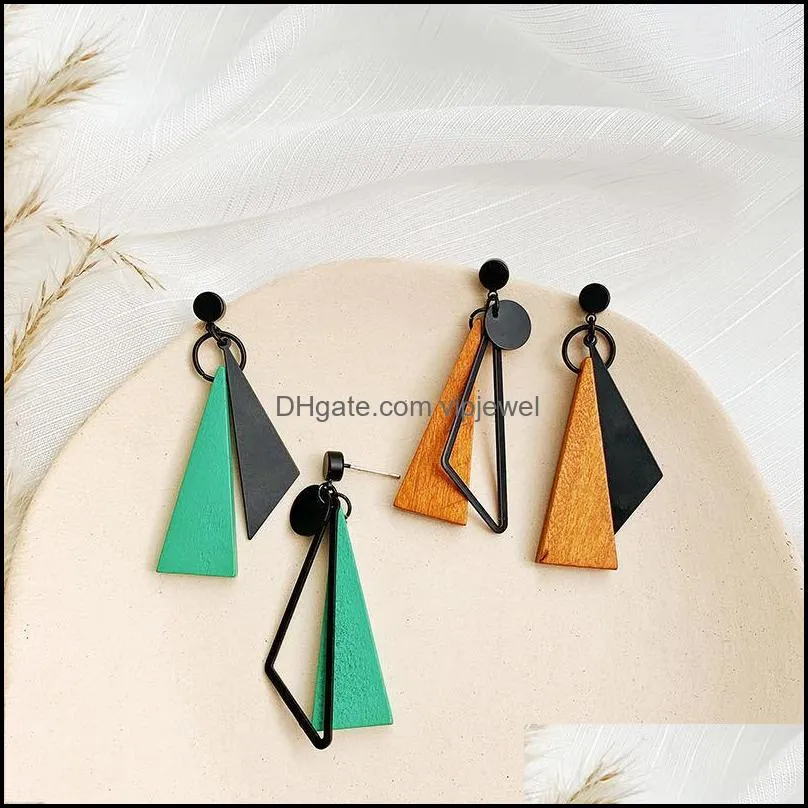 Dangle Chandelier Earrings Jewelry Korean Long Statement Geometric Triangle Tassel Drop For Women Earring Fashion Je Dh4Ag