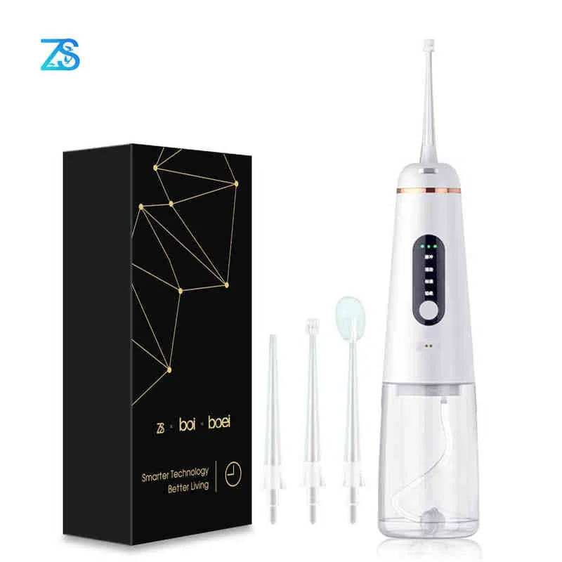 [ZS] 휴대용 5 모드 350ml USB 충전식 전기 펄스 구강 내 관개 물 플로셔 치과 제트기 거짓 치아 미소 220510