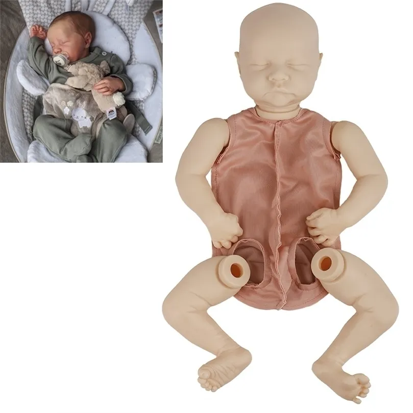 20 Zoll 51 cm realistische geborene Stoff-Reborn-Puppe unbemalt unvollendete Puppenteile DIY Blank Doll Kit LJ201125