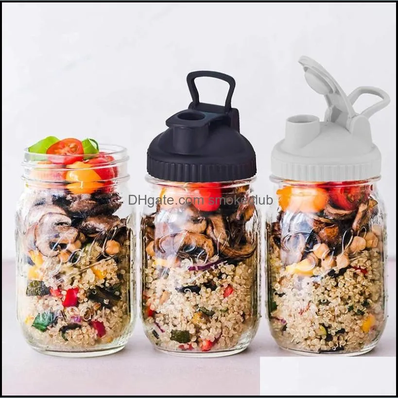 Mason Jar Lids Cover Sealing Lid Anti-leakage Design with Straw Hole Wide Mouth Cute Decorative Capfor Leak-proof Bottle Cover