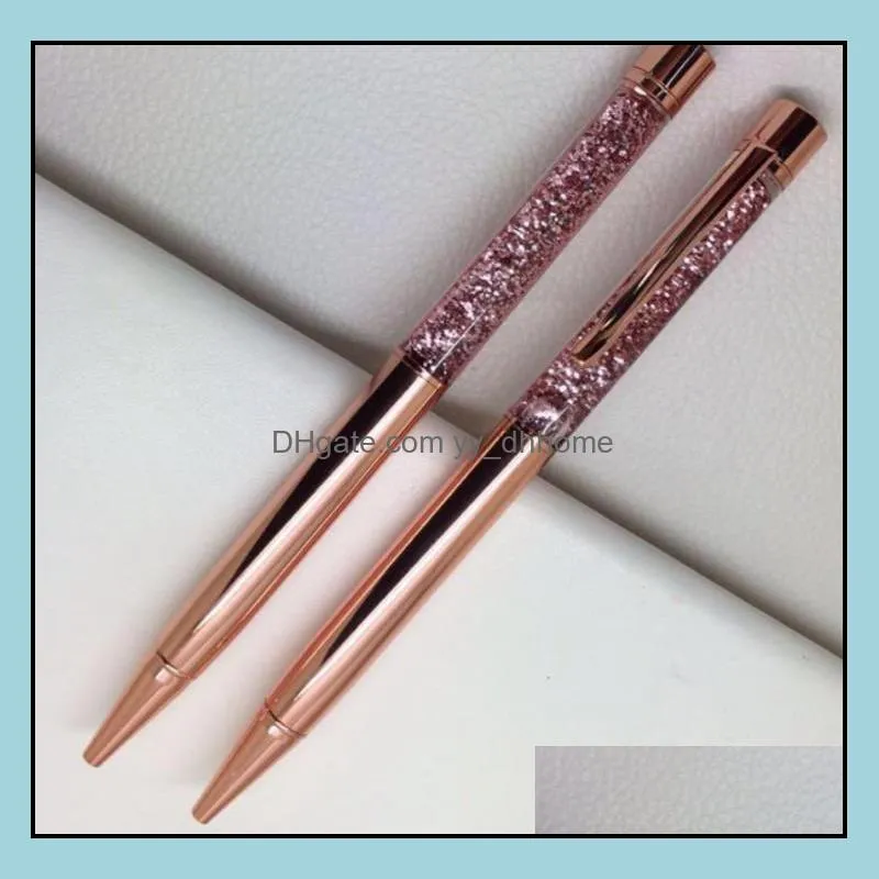 fashion design creative crystal pen diamond ballpoint pens stationery ballpen stylus touch-pen 14 colors oily black refill sn4286