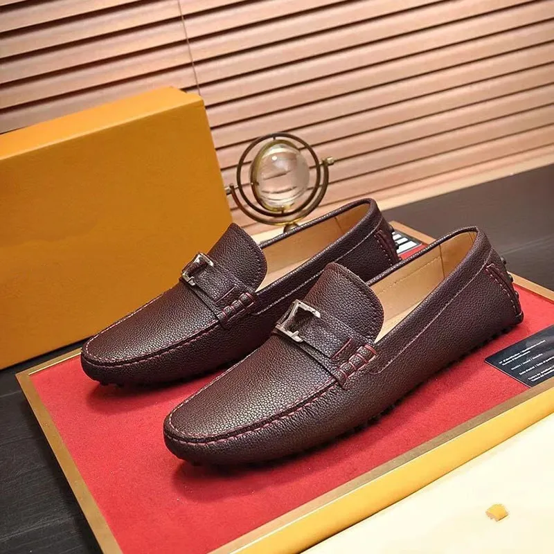 High quality men's dress shoes casual flats bottom Loafers fashion luxury metal button peas classic driving shoe for men adasdawdawsasdawd