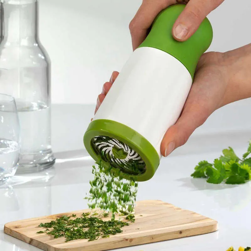 Broyeur manuel d'herbes, coupe-épices détachable avec lame en acier inoxydable, pour aliments, persil, herbes et légumes