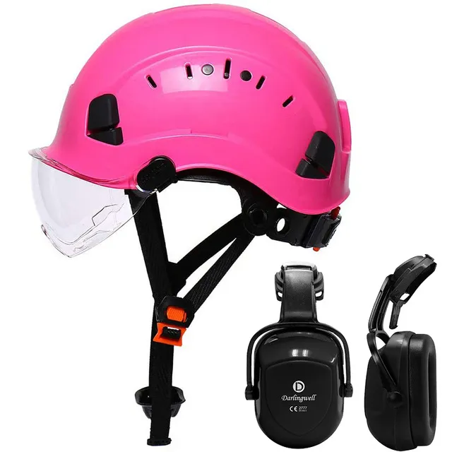 Безопасный шлем с козырьком и наушниками для хард -шляпы для открытого скалолазания
