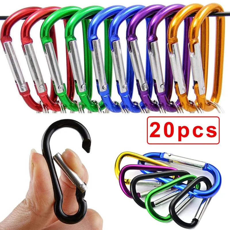 Nyckelringar 5/10/20pc Mini Carabiner Keychain Alluminum Alloy D-Ring Buckle Spring Snap Hook Clip Outdoor Camping DailyKeychains