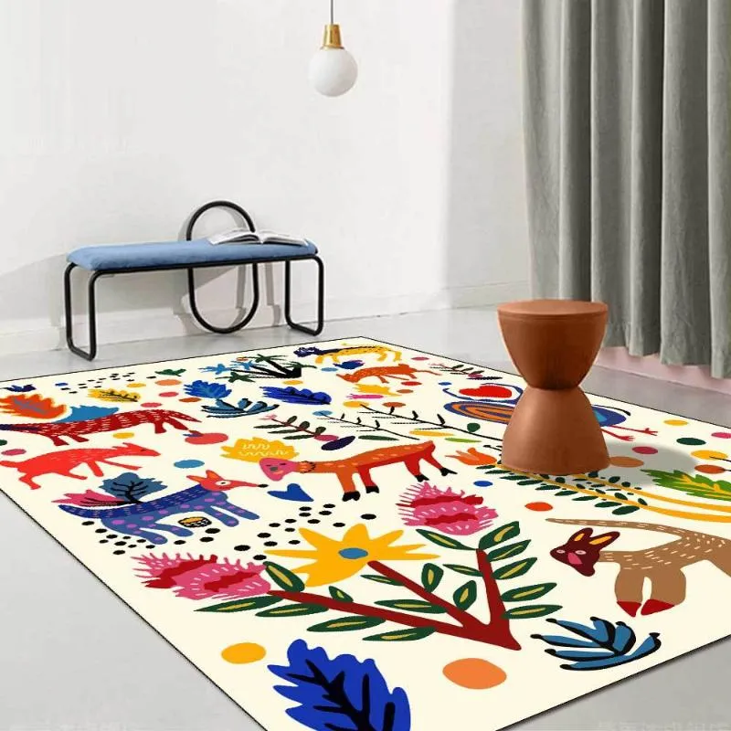 Teppiche Cartoon Niedliche Fußmatten Farbe Tier Wohnzimmer Teppich 120x160cm Kinderzimmer Nachttisch Teppich Große Teppiche Teppiche