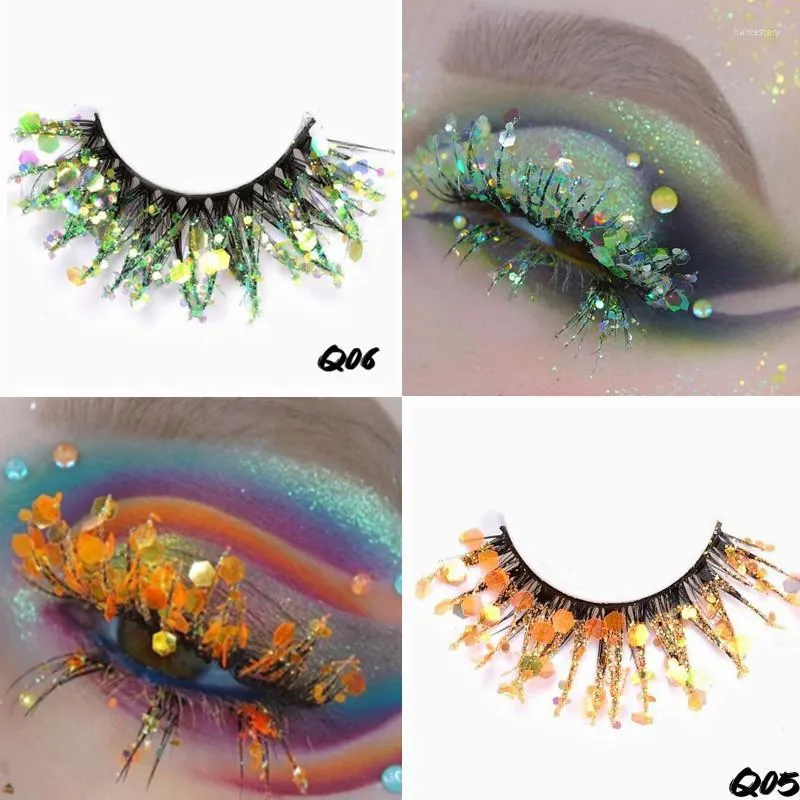 Yanlış Kirpikler 3 Fays Göz Kuyruğu 3D Kabarık Glitter Farklı Style Sahte Drag Makyaj Diy kirpikler dekoratif false Harv22