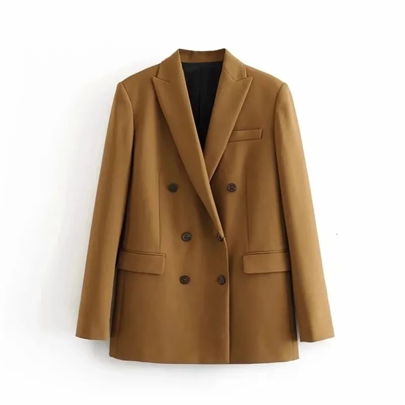 2020 hiver femmes double boutonnage blazer manteau bureau dame mince vestes élégantes lj200911