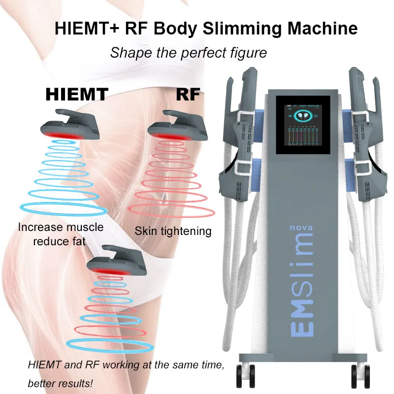 Hiemt emslim elektromanyetik stimülasyon kas binası zayıflama yağ yakma ems vücut makinesi 2 yıl garanti