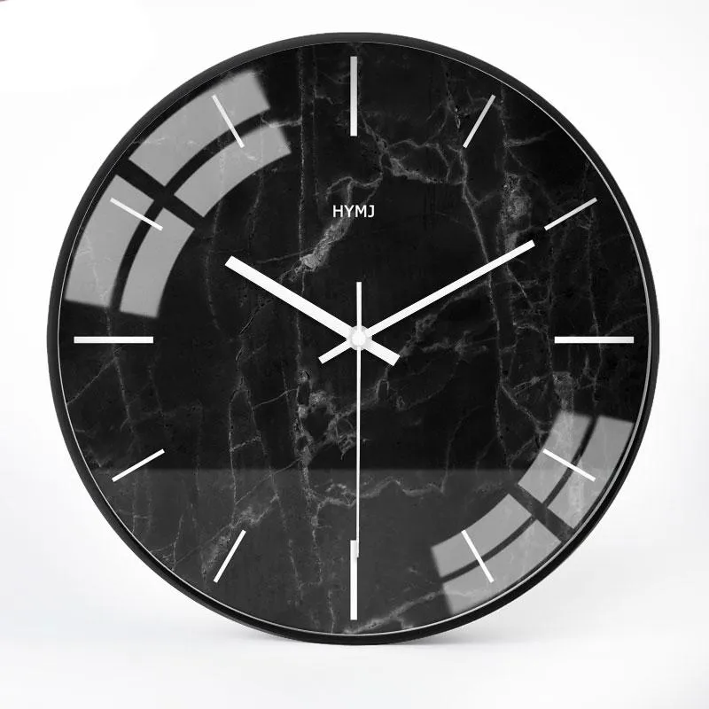 Wanduhren Schwarz Kreative Uhr Wohnzimmer Einfache Metall Uhr Stille Große Küche Duvar Saati Hause Dekoration 2022