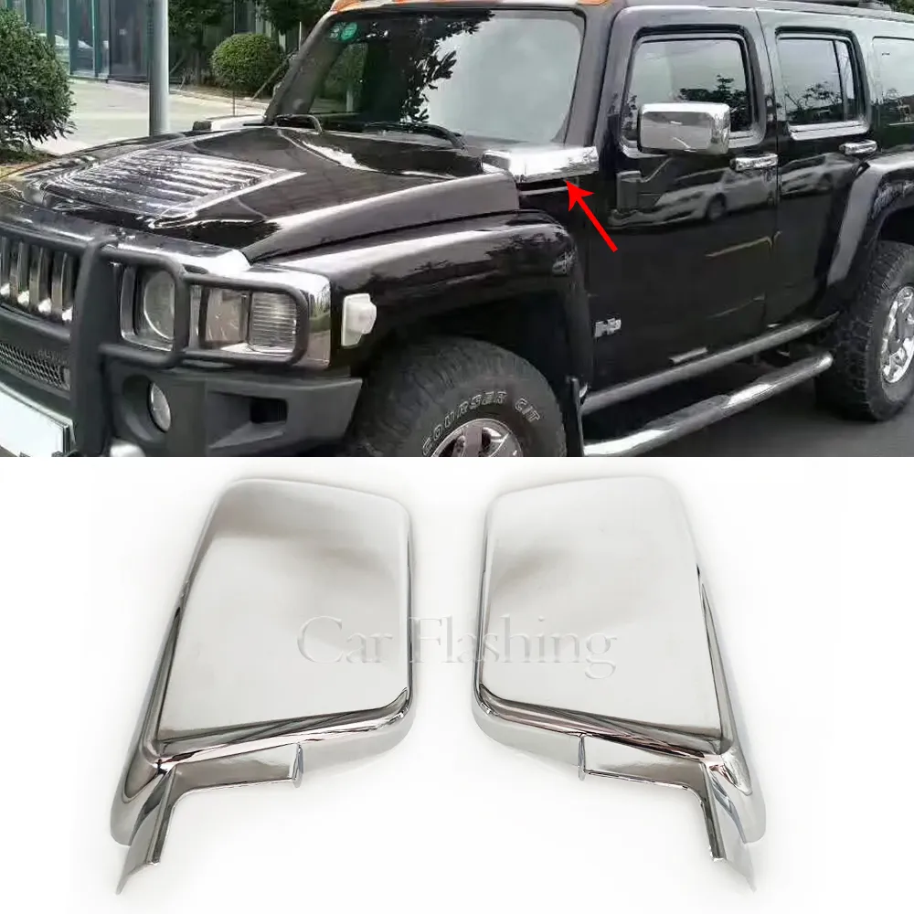 1set för Hummer H3 H3T 2006 2007 2008 2009 2010 Chrome Air Intake Vent Cover Trim Bezel Cap Parts Truck Caps Trim Acessory