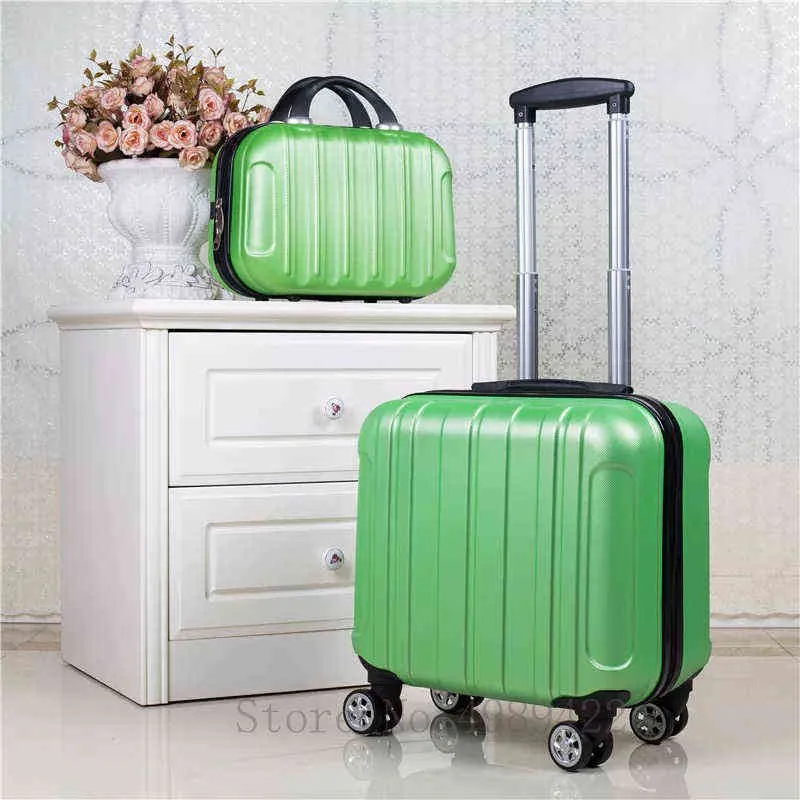 Set di valigie da viaggio in pollici Trolley da cabina Borsa da viaggio Rolling Spinner Ruote Moda femminile Mano J220707