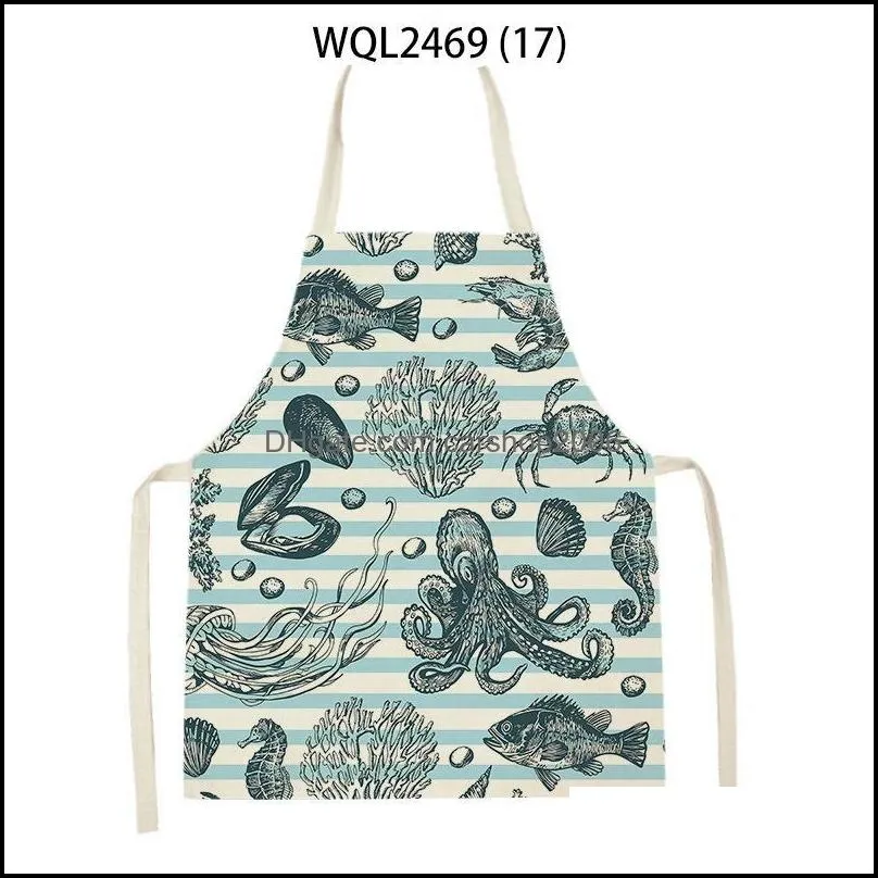 Aprons Leaves Confucius Assembly Sleeveless Chest Waist Anti-Fresher Pocket Baking Cooking Accessories Family Cleaning Tool