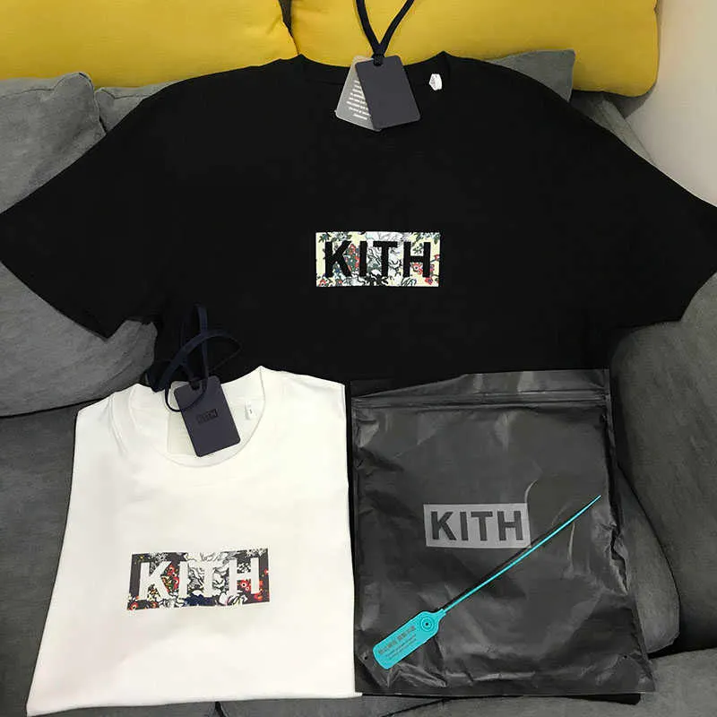 高品質綿 Kith 花クラシック Tシャツ男性女性花印刷クラシックボックス Tシャツ KITH トップ Tシャツ