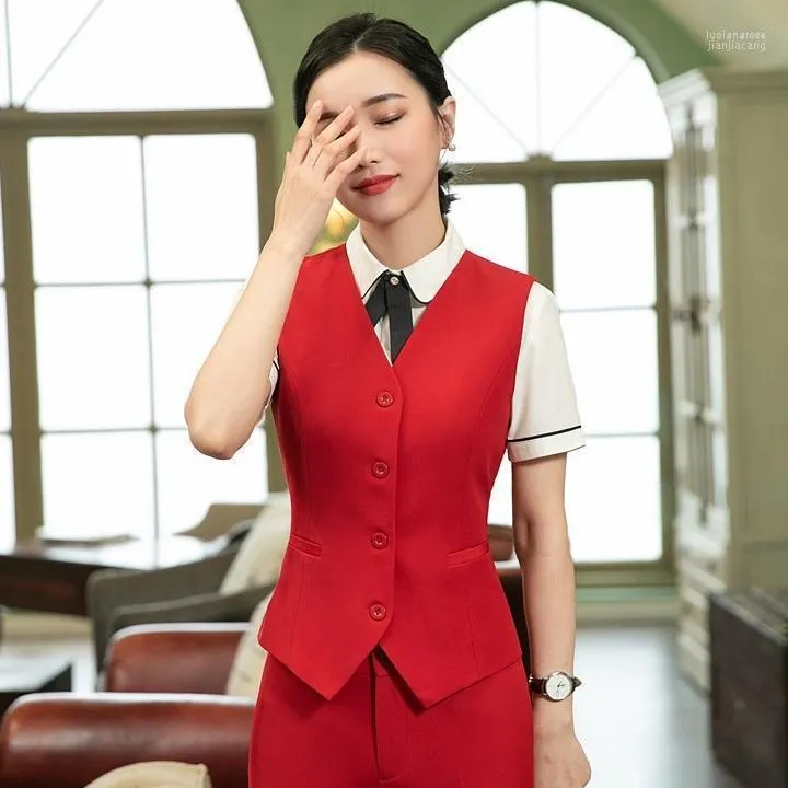 Women s Vests Formal Women Waistcoat Vest Ladies Work Wear Office Uniform Styles Multicolor Red Grey Black Blue Purple Orange Luci22
