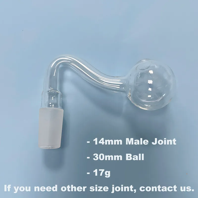 14 mm mannelijke joint glazen oliebrander rookpijp - 30 mm Big Head Bowl