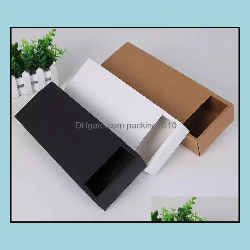 ECO Przyjazny Kraft Paper Cardboard Der Box Skarpety Bielizna Prezent Pudełka do opakowań 22.5 * 9.5 * 4.5 CM DROP Dostawa 2021 Pakowanie Office School Bu