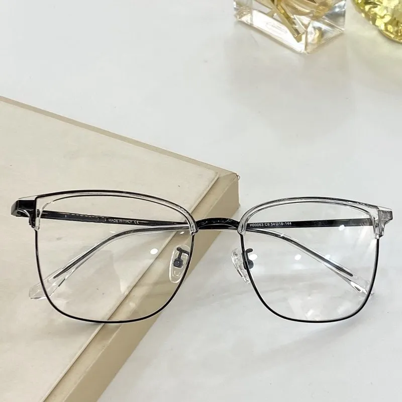 Brand design large square eyeglass frame simple box casual men and new women temperament plate glasses frame H00063
