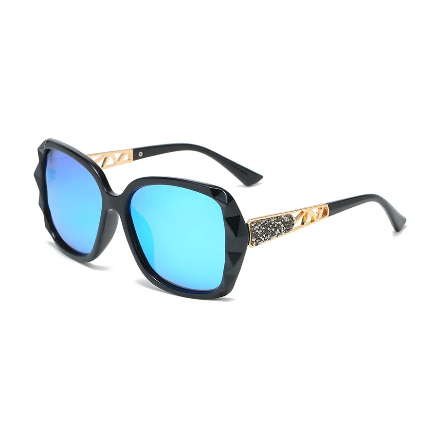 Lunettes de soleil polarisées surdimensionnées à la mode Femmes Designer élégant Élégant Big Frame Lunettes de soleil UV400 Lunettes de conduite pour dame avec étui