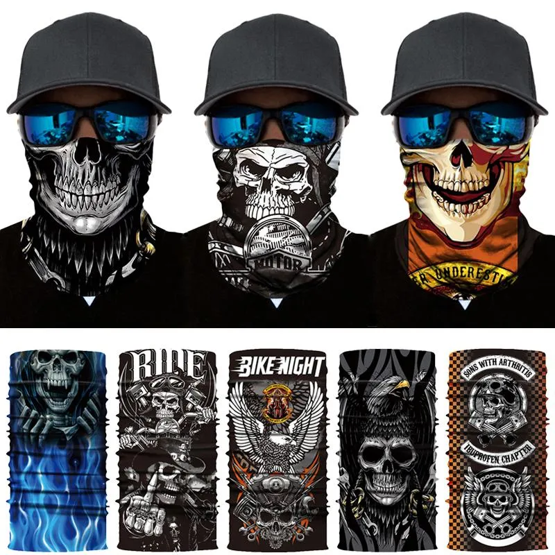 Bandanas Czaszka Joker Cycling Maska Mężczyźni Magiczny Szalik Bez Szwu Busłowy Buffs Motorcycle Tube Shield Balaclava Headband Neck Geter