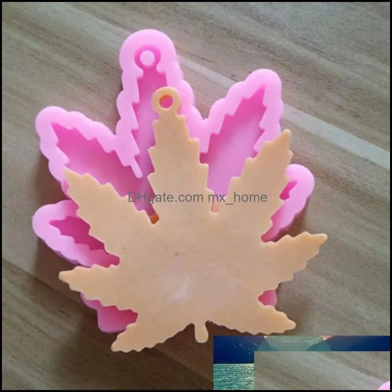 DY0155 Shiny Maple Leaf Leaves Silicone Molds For DIY Truck Key Ring Epoxy Resin Mold Craft Custom Keychain