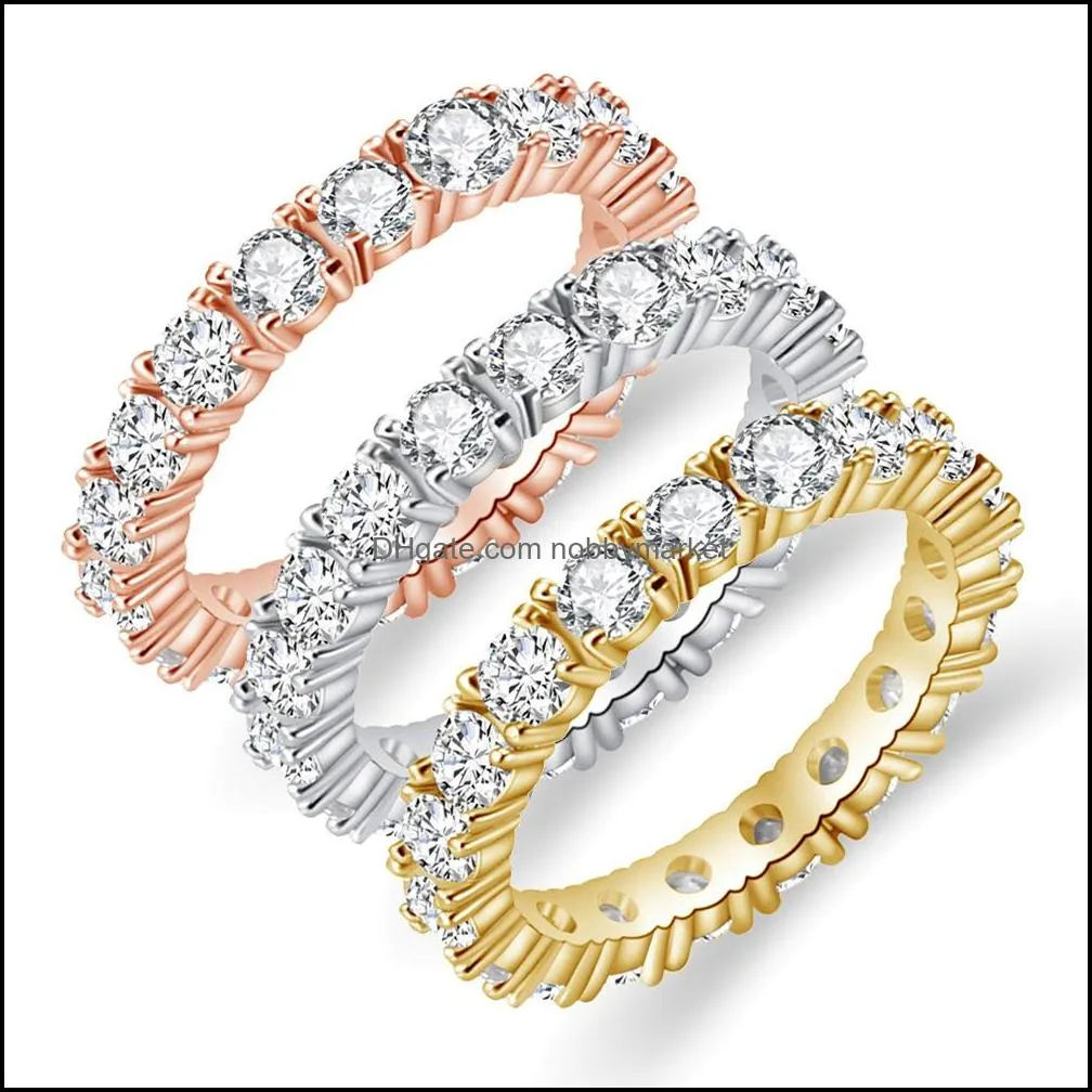 Band Rings Jewelry 3-Color Classic Unique Shape Ring For Women Party Banquet Fashion Gift Drop Delivery 2021 Ciewn