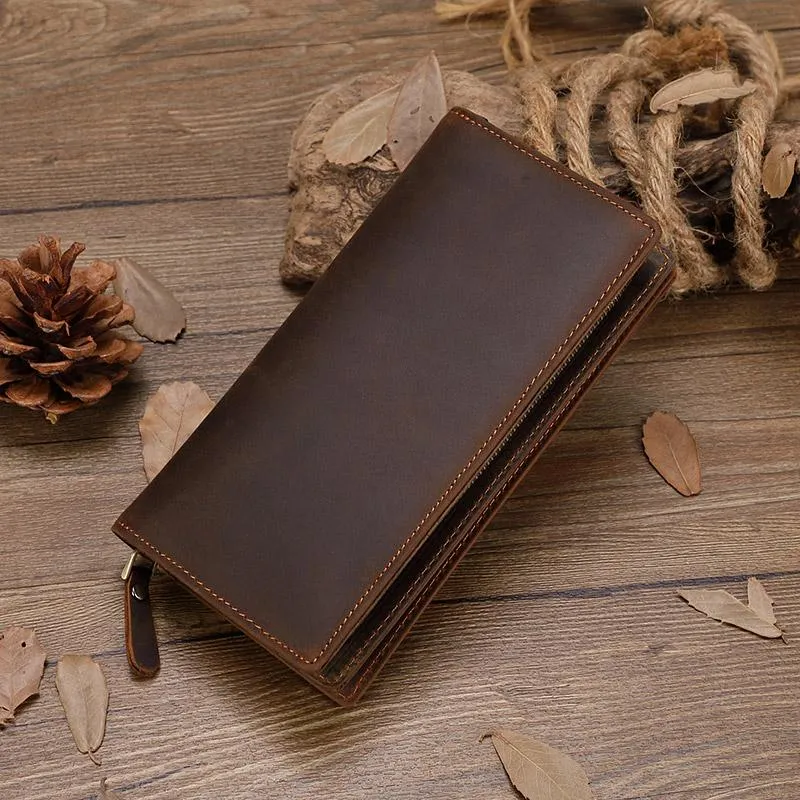 Wallets Vintage Men Long Wallet Money Purses Men's Dollar Clip Male Clutch Zipper Coin Bag Carteira MasculinaWallets