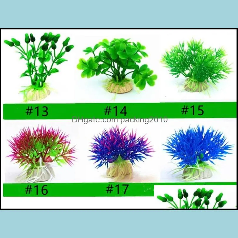 Artificial Aquarium Plants Plastic Water Plant Fish home restaurant Tank Decorations various styles for free shipping A10