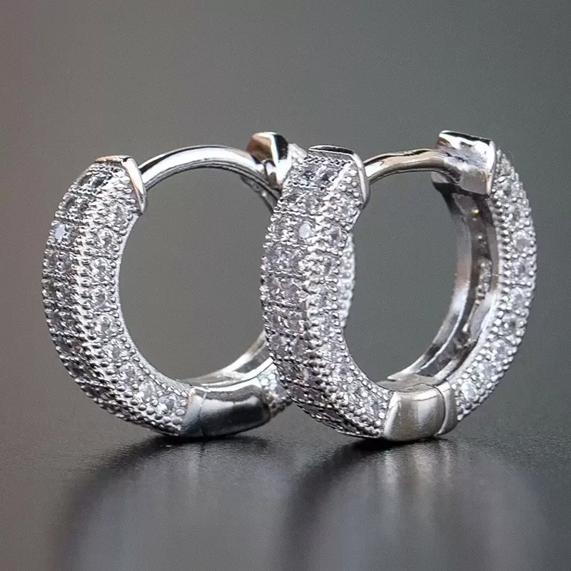 Hip Hop Vintage Bijoux Oreille Manchette 925 En Argent Sterling Pavé Saphir Blanc CZ Diamant Pierres Précieuses Fête Fine Femmes Mariage Clip Boucle D'oreille Pour Amant Cadeau