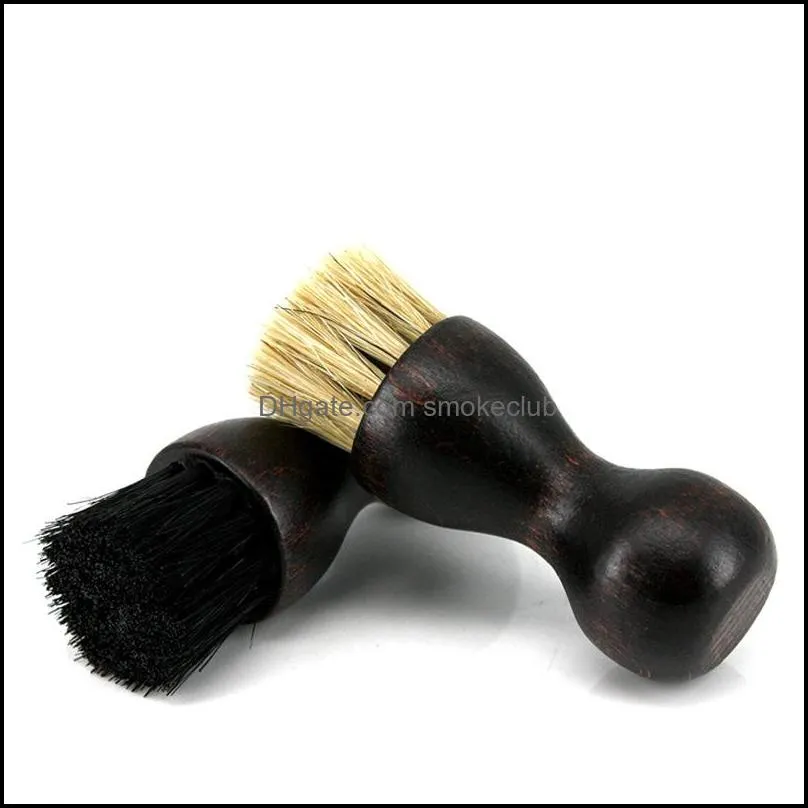 Natural Bristle Shoe Brush Pig Hair Gourd Wood Handle Boot Shoeshine Leather Polishing Household Cleaning LLE12800