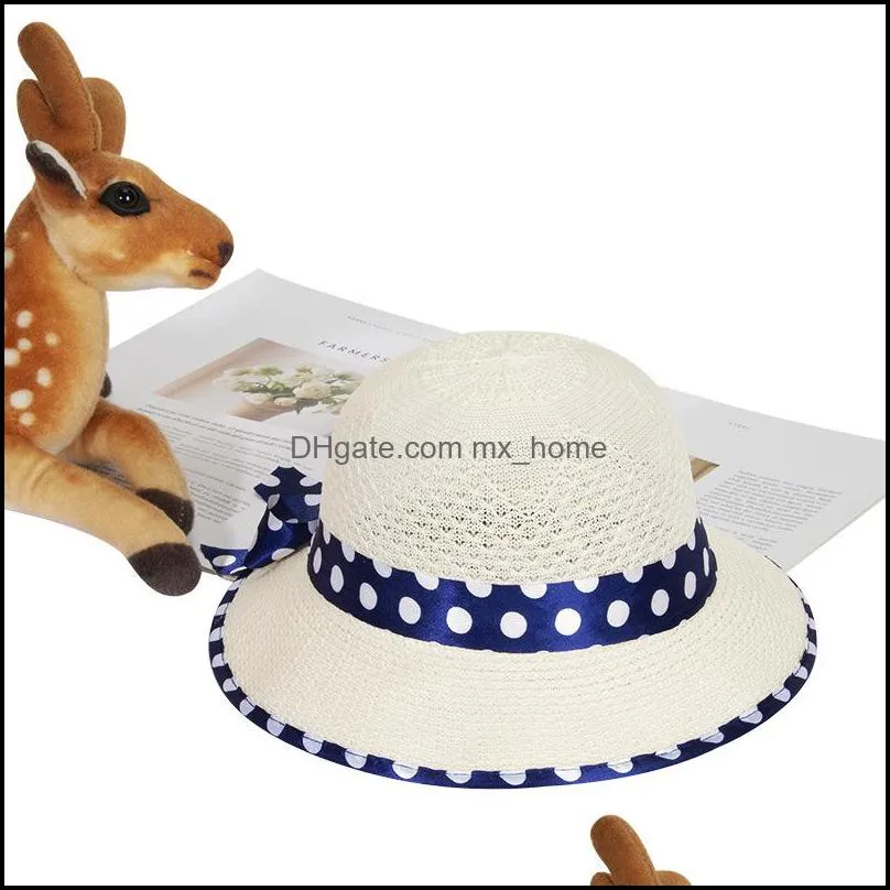 summer kids girls sunshade hats baby straw caps breathable and foldable beach sunhat children hat infants visor cap z6011