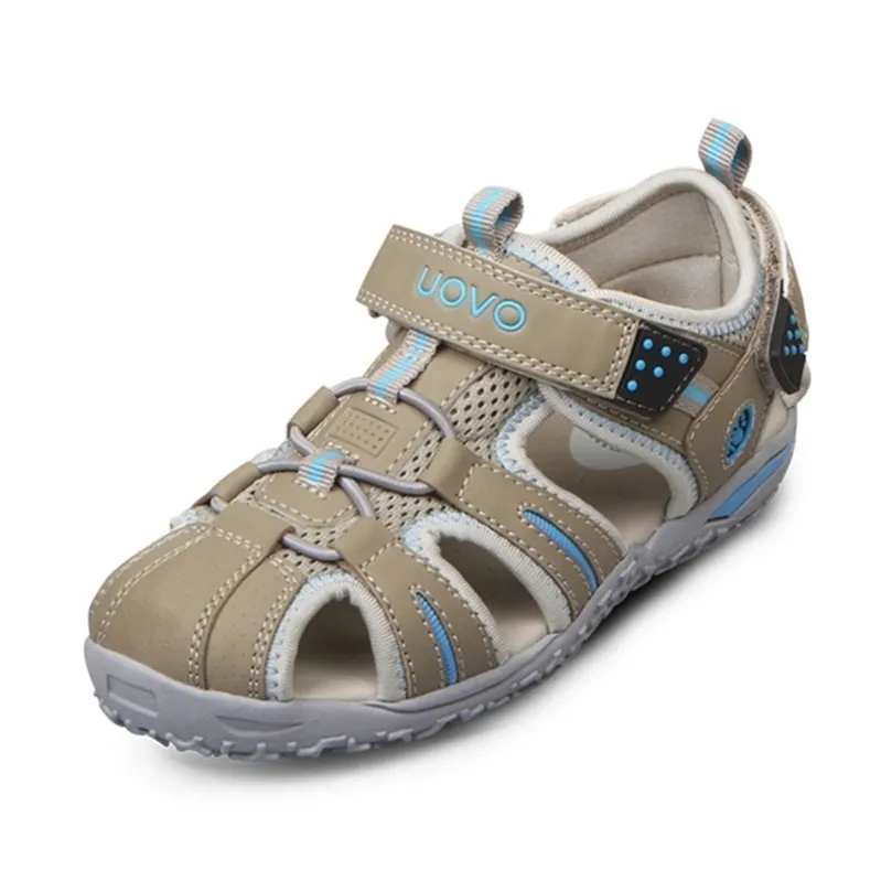 Uovo Brand Summer Beach Sandaler Kids Stängt tå småbarn Sandaler Barnens modedesigner skor för pojkar och flickor 24# -38# LJ201203