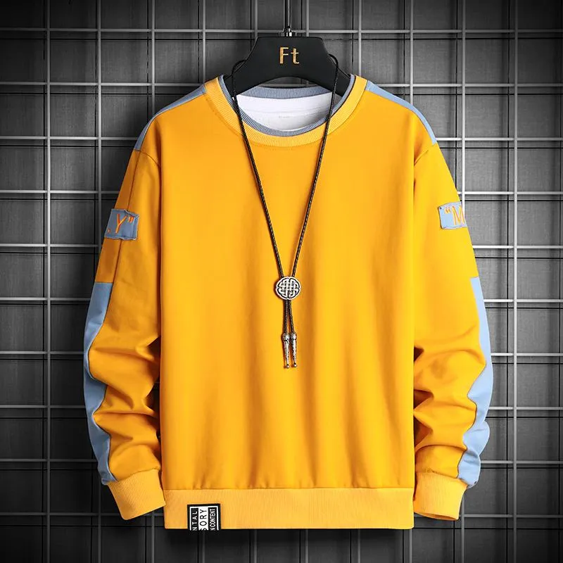 Herrtröjor modemärke hiphop män hösten herrar avslappnad solid pullover street slitkläder harajuku toppar