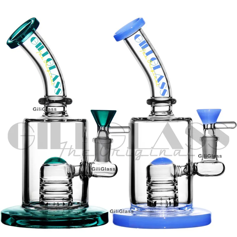 Tubería de agua de vidrio bong 8,8 pulgadas plataformas petrolíferas de plataforma dab bongs embriagadores de vidrio de colores con clavo de cuarzo y recipiente Harb Accesorios para fumar cachimba