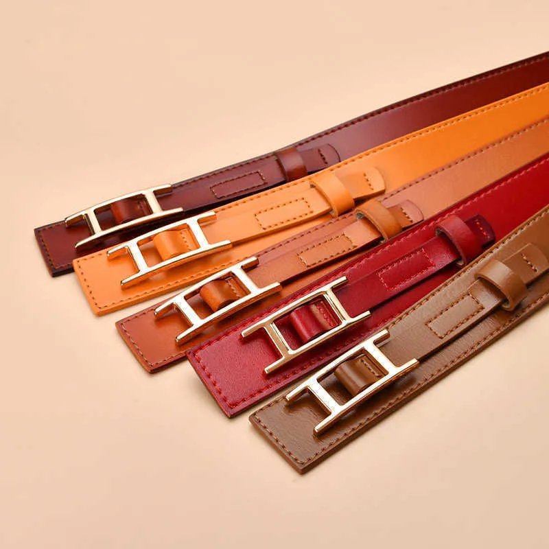 2022 High Quality Genuine Leather Thin Leather Belt Womens Classic