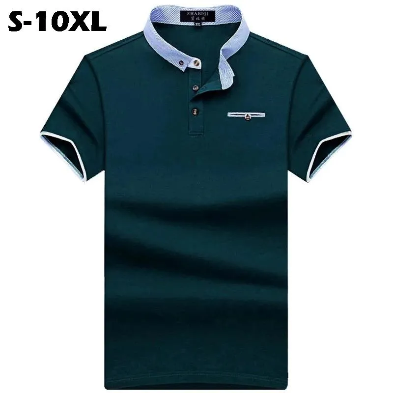 Polos masculine d'été de poche de mode masculine Camisa Camisa à manches courtes Shirt décontractées 6xl 7xl 8xl 9xl 10xl Liningmen's Men'smen's