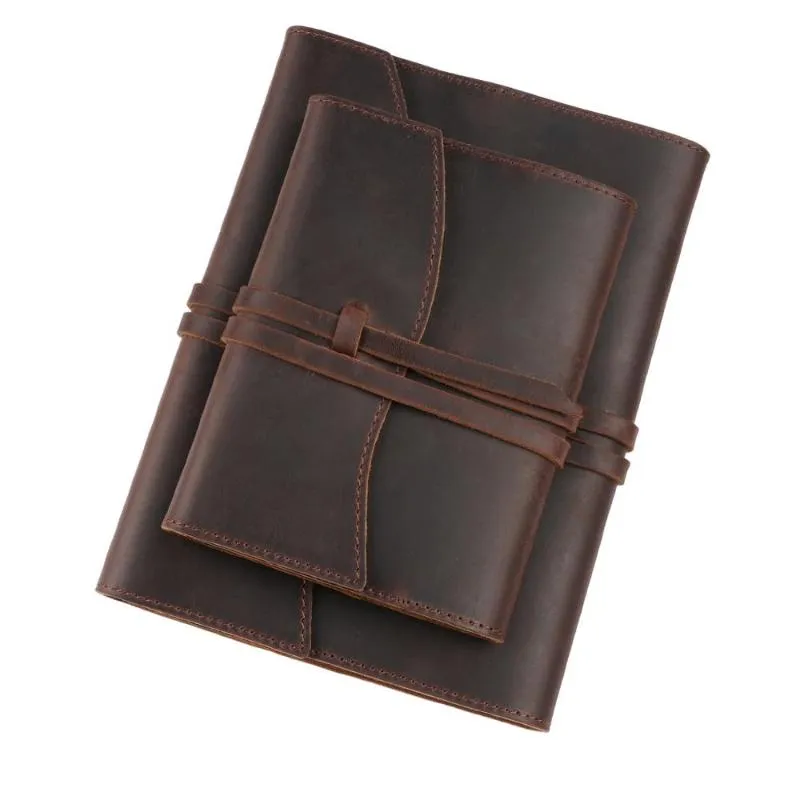 Not Defteri Vintage Cowhide Defter Kapağı Sabit Sayfa Deri Günlüğü A5 A6 Değiştirilebilir Çoklu Ekleme Yaratıcı Hediyeler