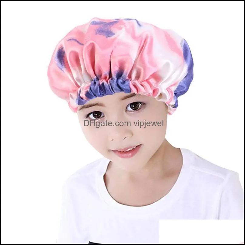 mommy and me satin bonnet adjustable double layer sleep caps parents kids turban hair cover night hat