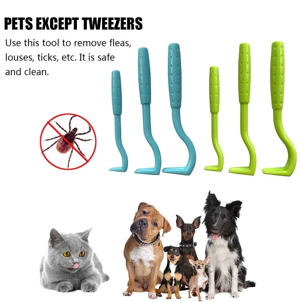 Dog Grooming 3pcs Pet Tick Twist Remover Hook Picker Flea Scratching Extractor Cat Dogs Grooming Product Mite Tool Tweezers Comb Louses Pliers Inventory Wholesale