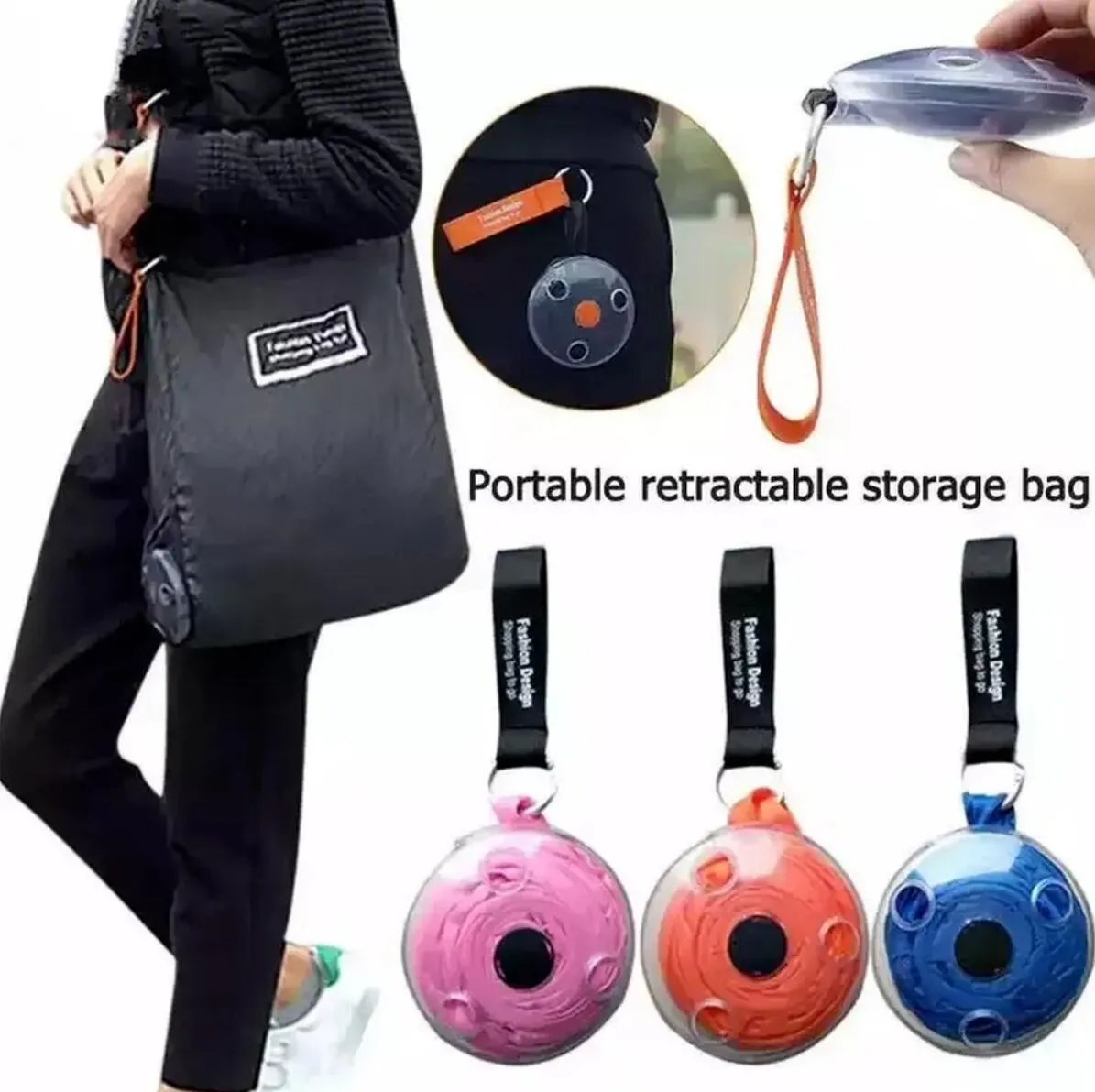 Taşınabilir katlanır teleskopik küçük disk alışveriş çantası çok fonksiyonlu depolama çantası yeniden kullanılabilir alışveriş çantası organizatör seyahat çantası C0812