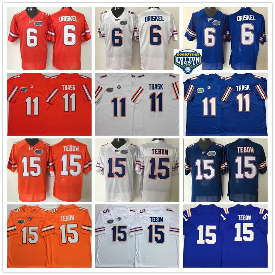 Tim Tebow Jersey Jeff Driskel 11 Kyle Trask 22 Emmitt Smith 81 Aaron Hernandez 84 Kyle Pitts Jerseys Vintage NCAA Retro Florida Gators costurados